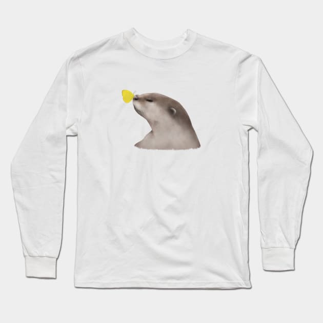 Smooth Coated Otter 2 Long Sleeve T-Shirt by OtterFamily